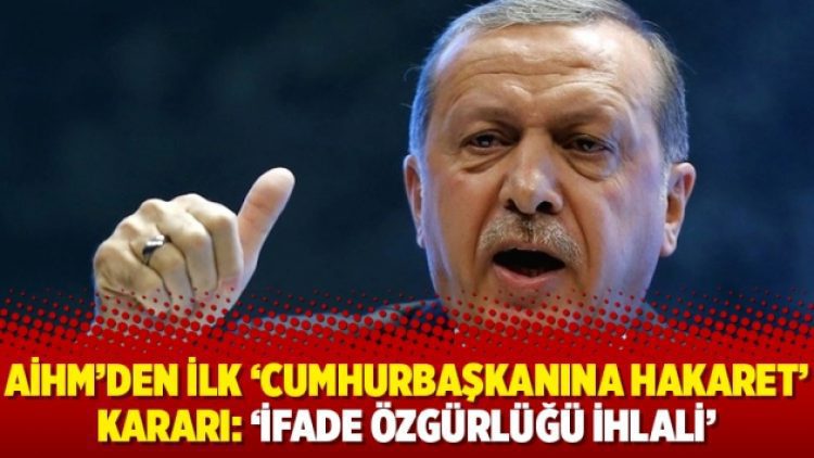 AİHM’den ilk ‘Cumhurbaşkanına hakaret’ kararı: ‘İfade özgürlüğü ihlali’
