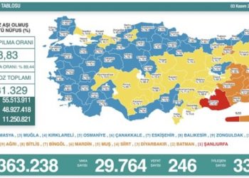 Son 24 saat: 29 bin 764 yeni vaka, 246 can kaybı