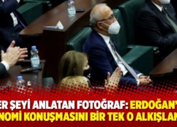 Her şeyi anlatan fotoğraf: Erdoğan’ın ekonomi konuşmasını bir tek o alkışlamadı