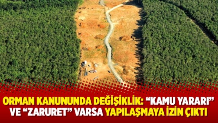 Orman kanununda değişiklik: “Kamu yararı” ve “zaruret” varsa yapılaşmaya izin çıktı