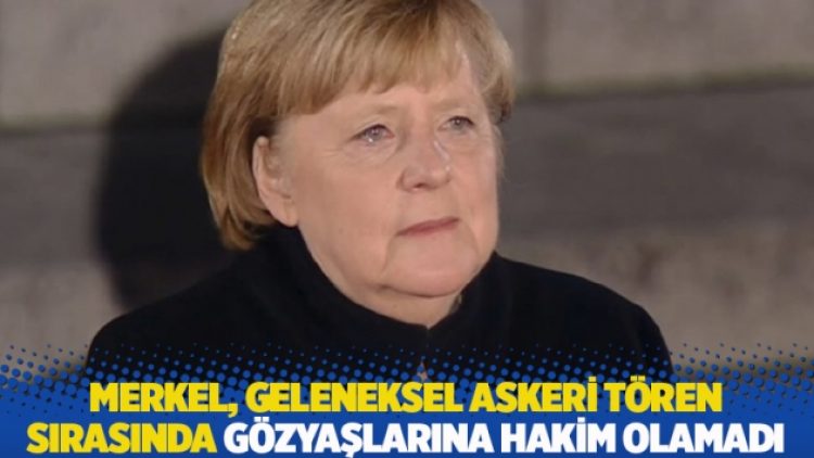Merkel, geleneksel askeri tören sırasında gözyaşlarına hakim olamadı