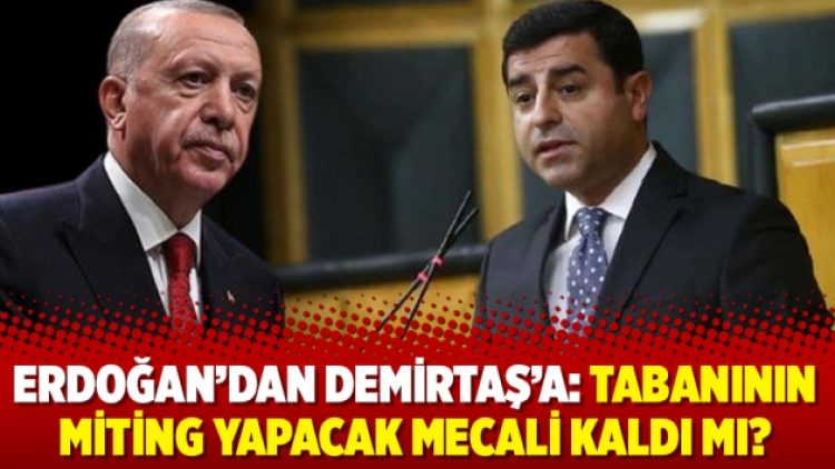 Erdoğan’dan Demirtaş’a: Tabanının miting yapacak mecali kaldı mı?