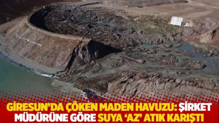 Giresun’da çöken maden havuzu: Şirket müdürüne göre suya ‘az’ atık karıştı