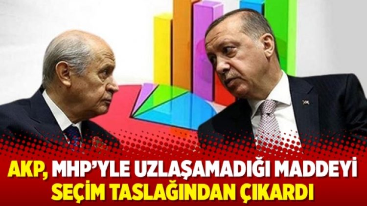 AKP, MHP’yle uzlaşamadığı maddeyi seçim taslağından çıkardı