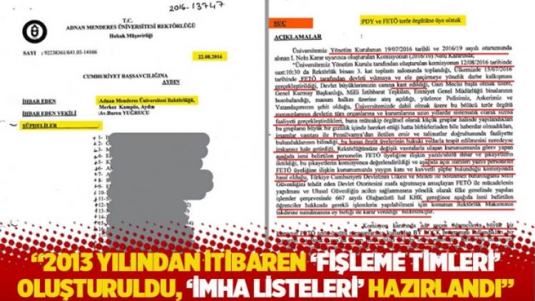 Adnan Menderes Üniversitesi’ndeki fişleme skandalı, belgeleriyle deşifre edildi