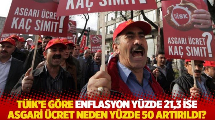 TÜİK’e göre enflasyon yüzde 21,3 ise asgari ücret neden yüzde 50 artırıldı?