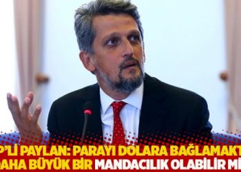 HDP’li Paylan: Parayı dolara bağlamaktan daha büyük bir mandacılık olabilir mi?
