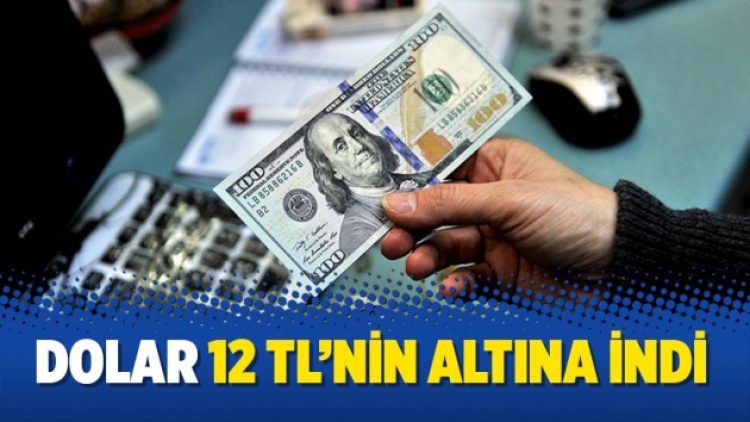 Dolar 12 TL’nin altına indi