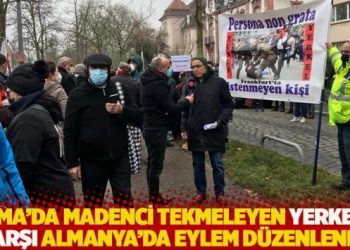 Soma’da madenci tekmeleyen Yusuf Yerkel’e karşı eylem Almanya’da düzenlendi