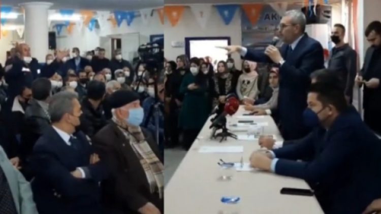 AKP’li Mahir Ünal konuştu, ‘Vallahi açım’ diyen vatandaş salondan atıldı