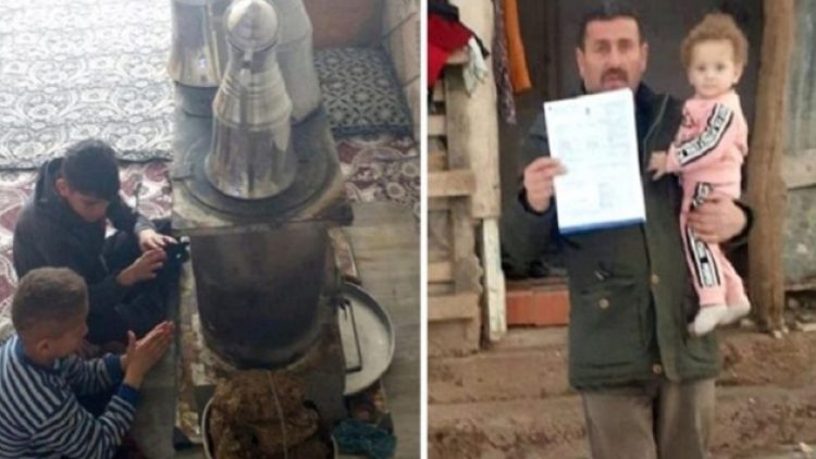 Sobada tezek yakarak ısınan aileye gelen elektrik faturası isyan ettirdi