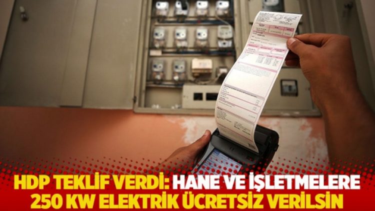 HDP teklif verdi: Hane ve işletmelere 250 KW elektrik ücretsiz verilsin
