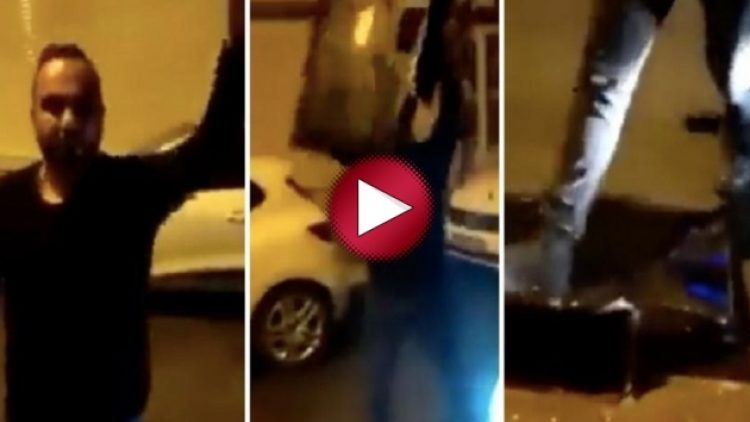 TEDAŞ önüne gidip televizyonu parçaladı