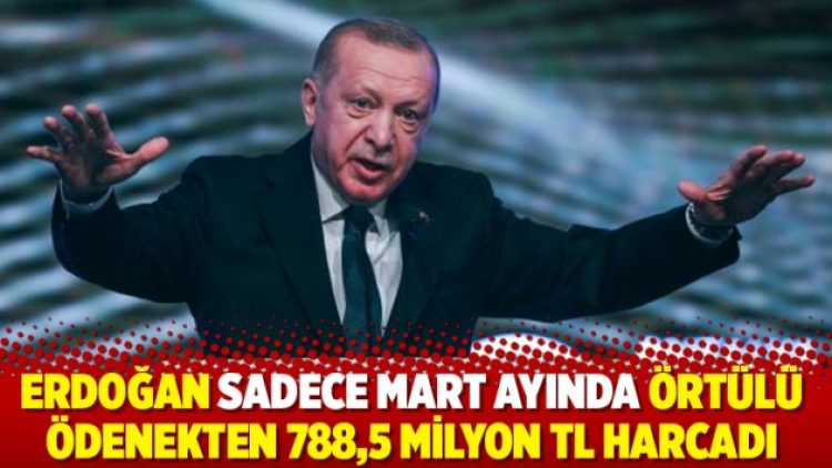 Erdoğan sadece mart ayında örtülü ödenekten 788,5 milyon TL harcadı