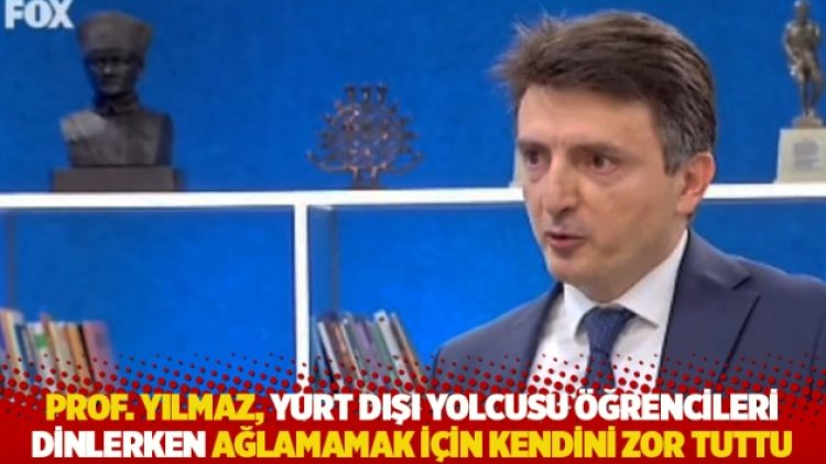 Prof. Yılmaz, yurt dışı yolcusu öğrencileri dinlerken ağlamamak için kendini zor tuttu