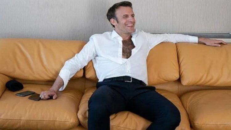 Macron’un ‘bağrı açık’ fotoğrafı tartışma konusu oldu