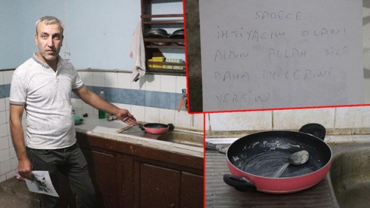 Hırsız, ‘İhtiyacım olanı aldım’ notu bırakarak, kıymalı yumurta yapıp, duş almış
