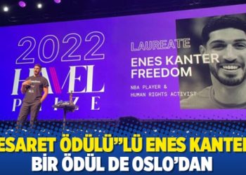 “Cesaret Ödülü”lü Enes Kanter’e bir ödül de Oslo’dan