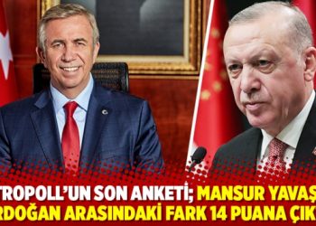 Metropoll’un son anketi; Mansur Yavaş’la Erdoğan arasındaki fark 14 puana çıktı