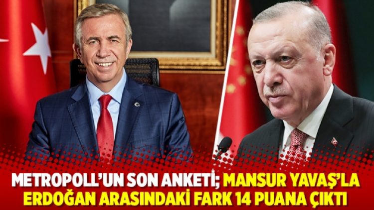 Metropoll’un son anketi; Mansur Yavaş’la Erdoğan arasındaki fark 14 puana çıktı