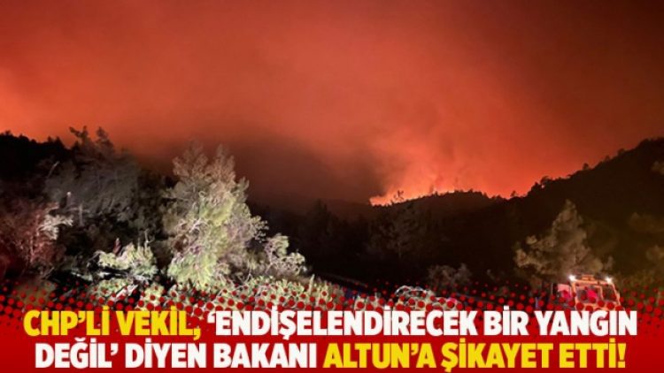 CHP’li vekil, ‘Endişelendirecek bir yangın değil’ diyen bakanı Altun’a şikayet etti