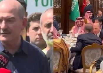 ‘Üç gündür uykusuzuz’ diyen Soylu, Saray’daki ziyafetteymiş