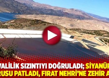 Valilik sızıntıyı doğruladı; siyanür borusu patladı, Fırat Nehri’ne zehir aktı