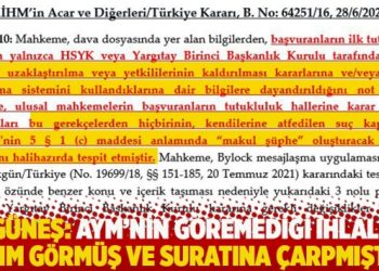 Güneş: AYM’nin göremediği ihlali AİHM görmüş ve suratına çarpmıştır