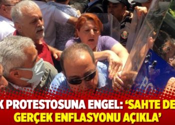 TÜİK protestosuna engel: ‘Sahte değil, gerçek enflasyonu açıkla’