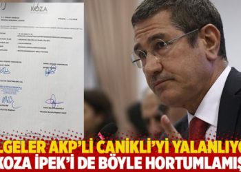 Belgeler AKP’li Nurettin Canikli’yi yalanlıyor! Koza İpek’i de böyle hortumlamış