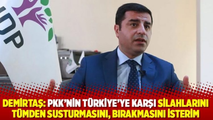Demirtaş: PKK’nin Türkiye’ye karşı silahlarını tümden susturmasını, bırakmasını isterim