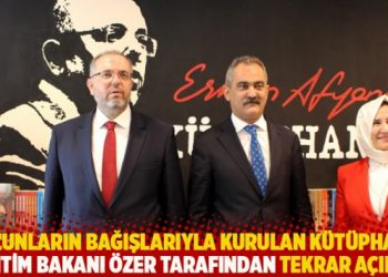 Mezunların bağışlarıyla kurulan kütüphane, Bakan Özer tarafından tekrar açıldı