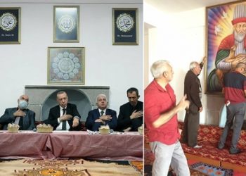Erdoğan’ın ziyareti öncesi kaldırılan resimler, cemevine yeniden asıldı