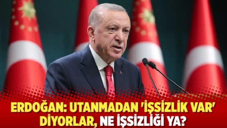 Erdoğan: Utanmadan ‘işsizlik var’ diyorlar, ne işsizliği ya?