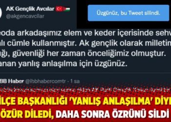 AKP ilçe başkanlığı ‘yanlış anlaşılma’ diyerek, özür diledi. Daha sonra özrünü sildi