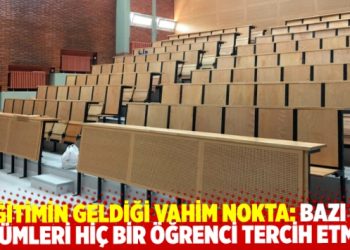 Eğitimin geldiği vahim nokta. Bazı bölümleri hiç bir öğrenci tercih etmedi