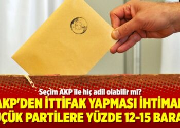 AKP’den ittifak yapması ihtimal küçük partilere yüzde 12-15 barajı