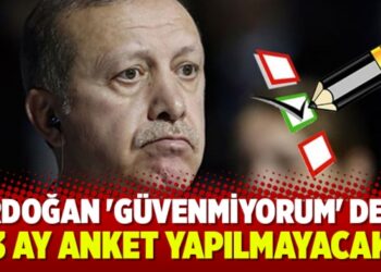 Erdoğan ‘güvenmiyorum’ dedi 3 ay anket yapılmayacak