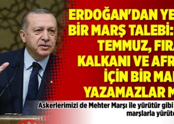 Erdoğan’dan yeni bir marş talebi: 15 Temmuz, Fırat Kalkanı ve Afrin için bir marş yazamazlar mı?