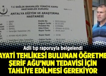 Nakil bekleyen Şerif Agu tahliye edilmeli