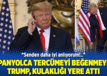 İspanyolca tercümeyi beğenmeyen Trump, kulaklığı yere attı
