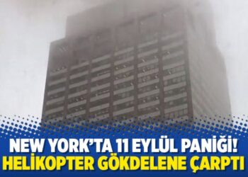 New York’ta 11 Eylül paniği! Helikopter gökdelene çarptı