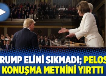 Trump elini sıkmadı; Pelosi konuşma metnini yırttı