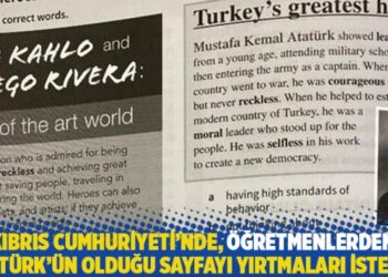 Kıbrıs Cumhuriyeti’nde, öğretmenlerden Atatürk’ün olduğu sayfayı yırtmaları istendi