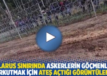 Belarus sınırında askerlerin göçmenleri korkutmak için ateş açtığı görüntülendi