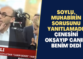 Soylu, muhabirin sorusunu yanıtlamadı: Çenesini okşayıp ‘canım benim’ dedi