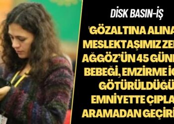 DİSK Basın-İş: Gözaltına alınan meslektaşımız Zemo Ağgöz’ün 45 günlük bebeği, emzirme için götürüldüğü emniyette çıplak aramadan geçirildi