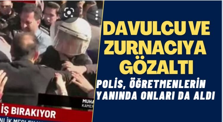 Polis öğretmenlere müdahale etti: Yasayı protesto eden öğretmenler ile birlikte davulcu ve zurnacıyı da gözaltına aldı