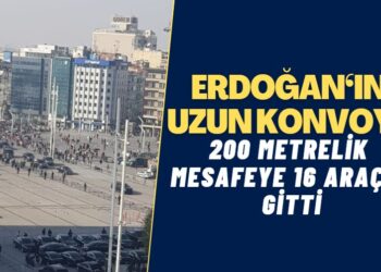 Erdoğan, 200 metrelik mesafeye 16 araçlık konvoyla gitti
