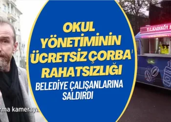 Belediyenin öğrencilere ‘ücretsiz çorba‘ dağıtmasından rahatsız oldular. Okul idarecileri çalışanlara saldırdı.